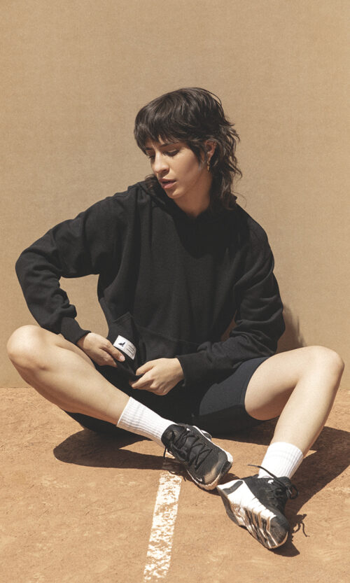 ESSENTIAL WAFFLE HOODIE |BLACK|